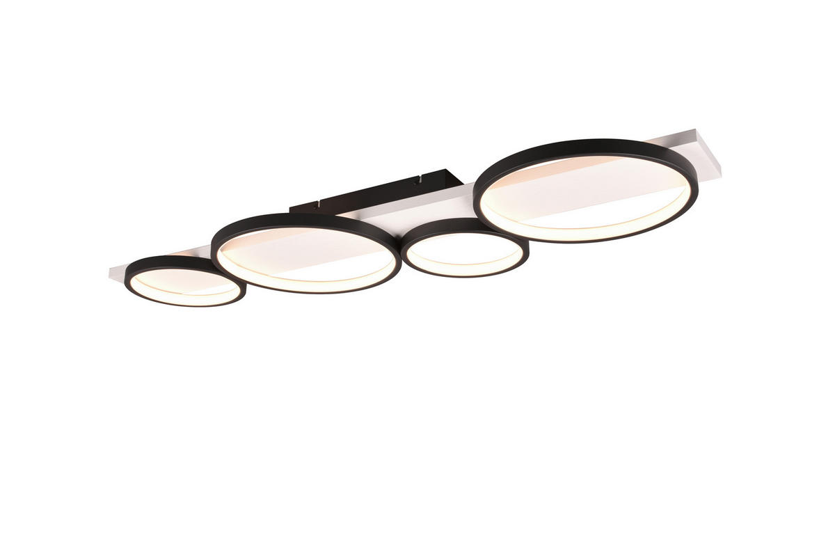 LED-DECKENLEUCHTE - Schwarz/Weiß, Design, Holz/Metall (100/34,5/8cm) - Trio Leuchten