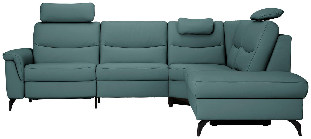 ECKSOFA Echtleder Opal  - Anthrazit/Opal, Design, Leder/Metall (280/249cm) - Himolla Komfortklass