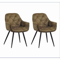 SADA ŽIDLÍ S PODRUČKAMI 2 kusy - černá/zelená, Moderní, kov/textil (54/86/53cm) - MID.YOU