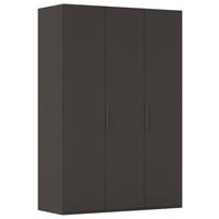 DREHTÜRENSCHRANK 151/223/61 cm,  in Graphitfarben, 3-türig  - Graphitfarben, Basics, Holzwerkstoff/Metall (151/223/61cm) - Novel