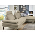 ECKSOFA in Echtleder Creme, Naturfarben  310/180 cm  - Creme/Schwarz, Design, Leder/Metall (310/180cm) - Dieter Knoll