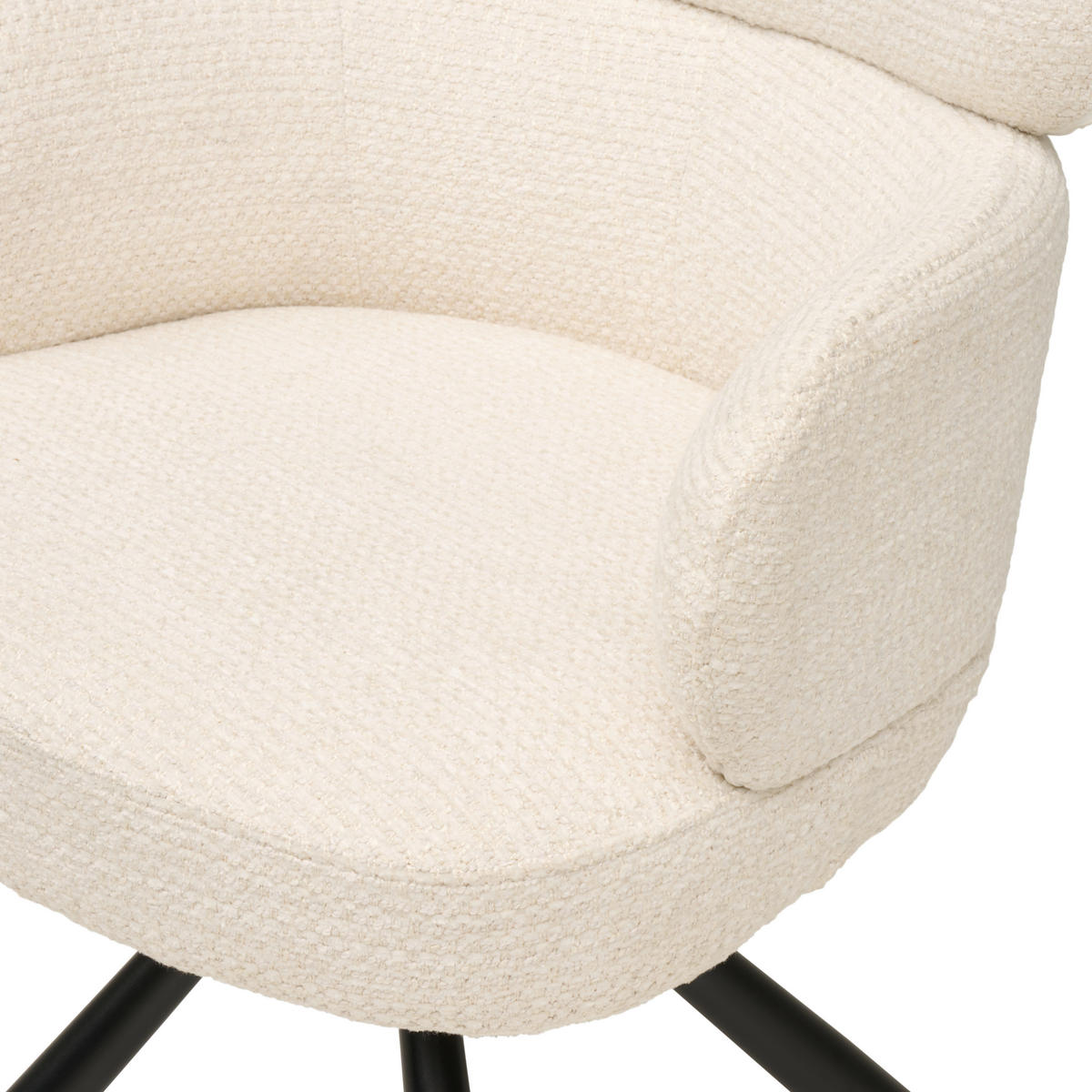 ARMLEHNSTUHL  Sitzfläche 360° drehbar Webstoff  - Beige/Schwarz, MODERN, Textil/Metall (60/84/64cm) - MID.YOU