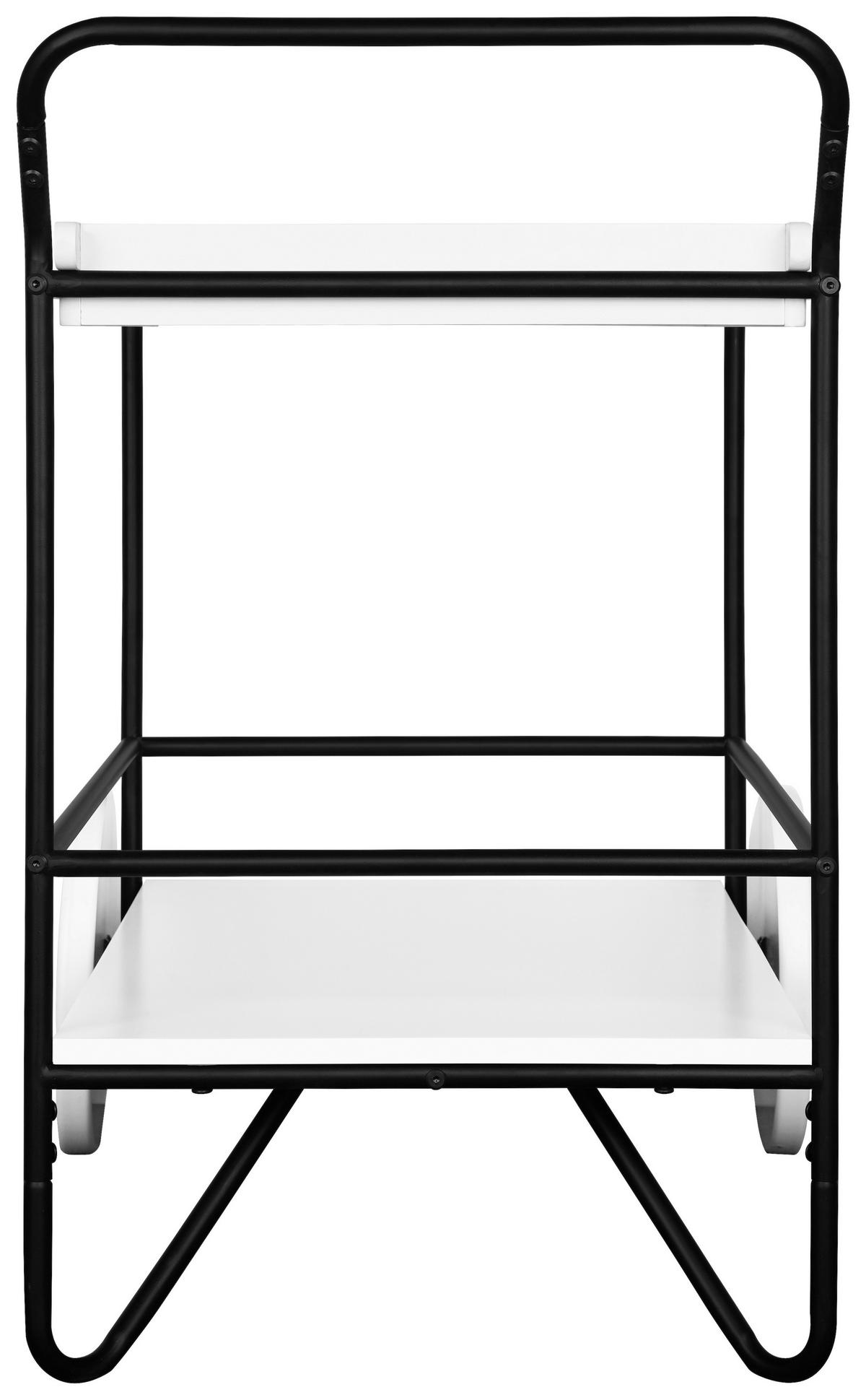 SERVIERWAGEN in Schwarz, Weiß  - Schwarz/Weiß, Basics, Holzwerkstoff/Metall (91/80,5/54cm) - MID.YOU