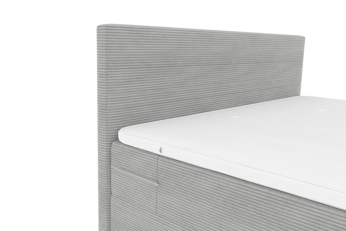 BOXSPRINGBETT 180/200 cm  in Hellgrau  - Hellgrau/Schwarz, Konventionell, Textil/Metall (180/200cm) - Carryhome