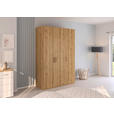 DREHTÜRENSCHRANK 151/223/60 cm 3-türig Eichefarben  - Eichefarben/Silberfarben, Design, Holzwerkstoff/Kunststoff (151/223/60cm) - Novel