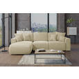 ECKSOFA Beige Cord  - Chromfarben/Beige, KONVENTIONELL, Kunststoff/Textil (195/293cm) - Carryhome