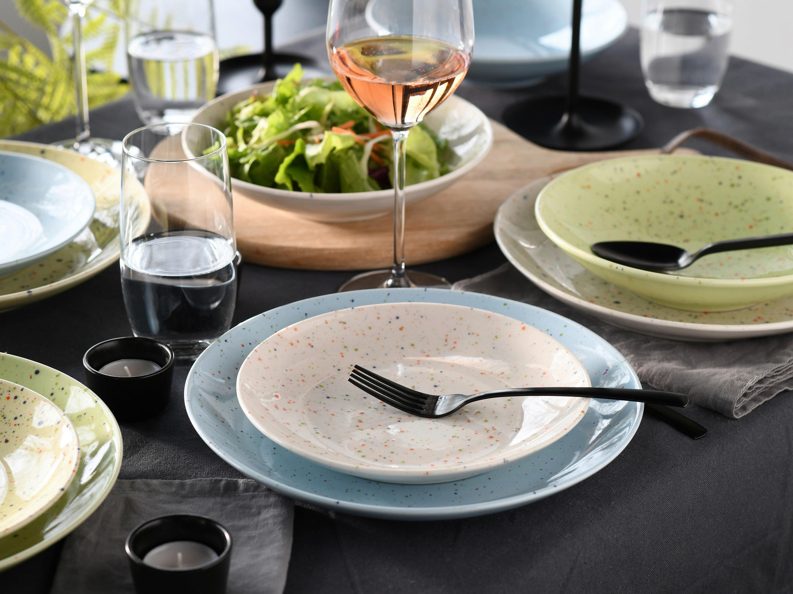 TAFELSERVICE Confetti 12-teilig  - Hellgelb/Creme, Basics, Keramik - Creatable
