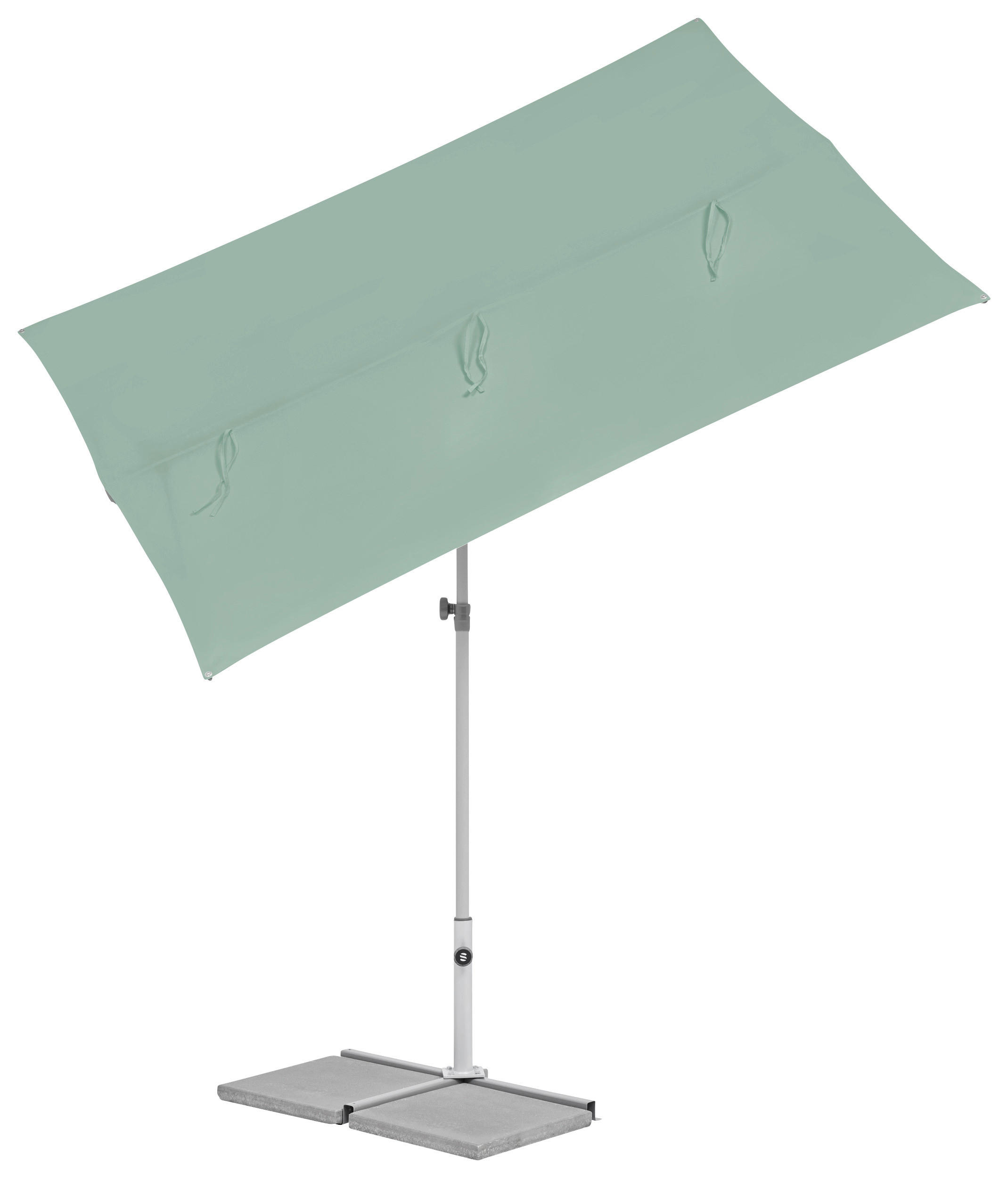 SONNENSCHIRM  - Platinfarben/Salbeigrün, KONVENTIONELL, Metall (195/140cm) - Suncomfort by Glatz