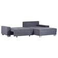 ECKSOFA Dunkelgrau Flachgewebe  - Dunkelgrau/Silberfarben, KONVENTIONELL, Holz/Textil (273/192cm) - Carryhome