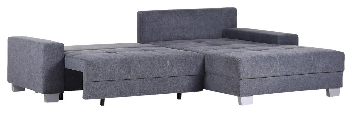 HÖRNSOFFA i flatväv mörkgrå  - mörkgrå/silver, Klassisk, trä/textil (273/192cm) - MID.YOU