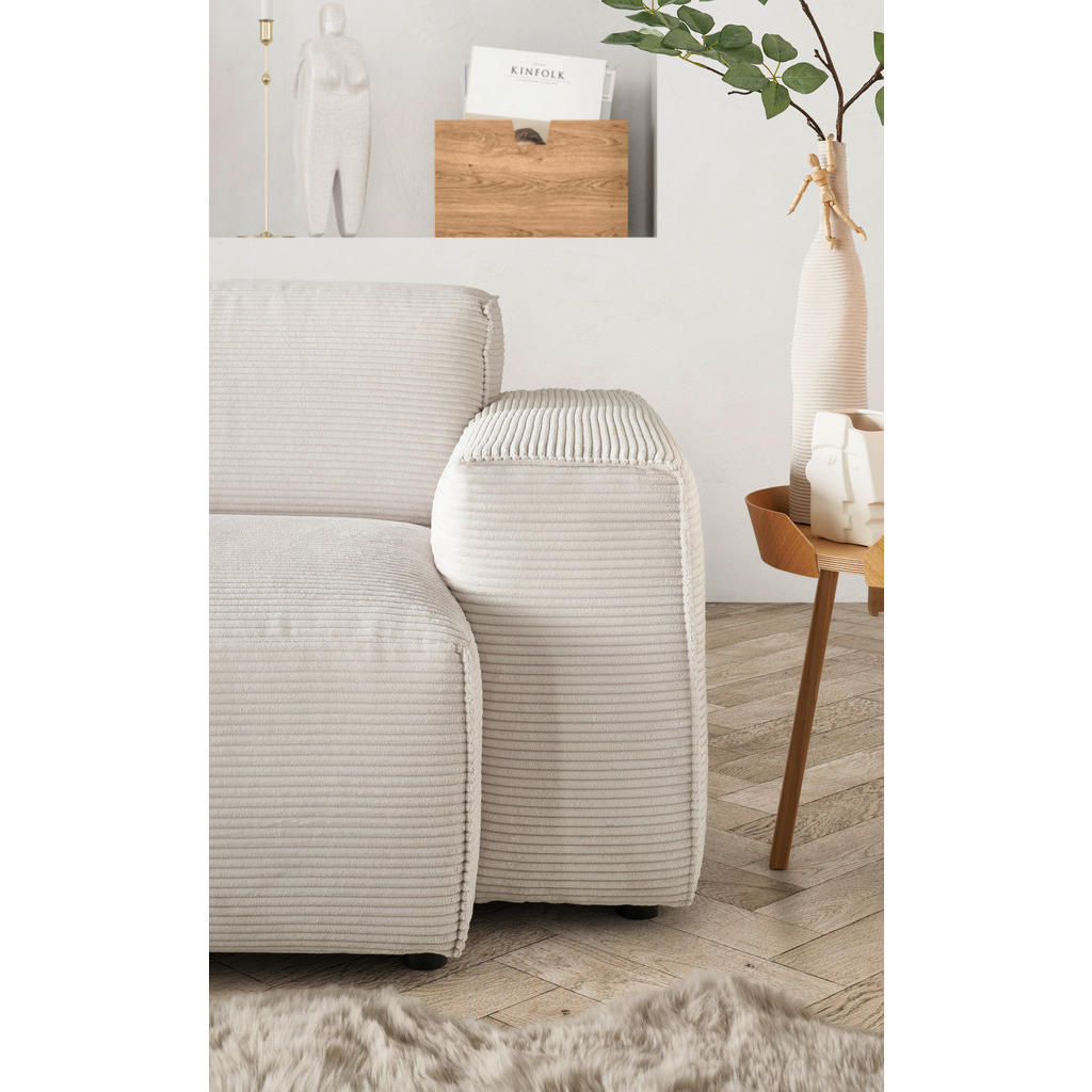 Thumbnail - Pure Home Lifestyle Ecksofa, Weiß, Textil, 4-Sitzer, L-Form, Ottomane links, 300x189 cm, Goldenes M, Oeko-Tex® Standard ...