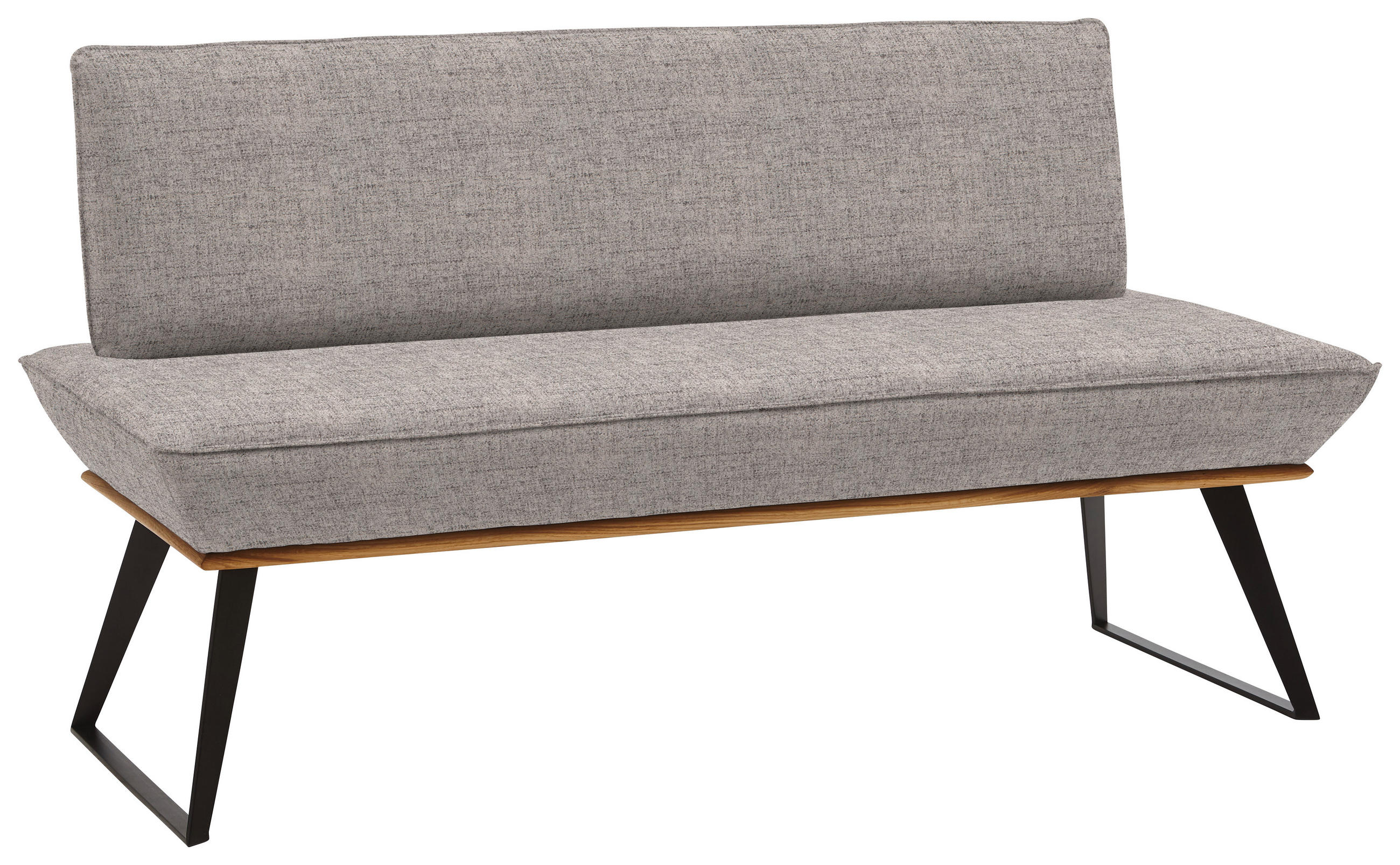 SITZBANK 140/87/64 cm  in Schwarz, Eichefarben, Hellbraun  - Hellbraun/Eichefarben, Design, Holz/Textil (140/87/64cm) - Voleo