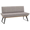 SITZBANK in Holz, Metall, Textil Schwarz, Eichefarben, Hellbraun  - Hellbraun/Eichefarben, Design, Holz/Textil (140/87/64cm) - Voleo