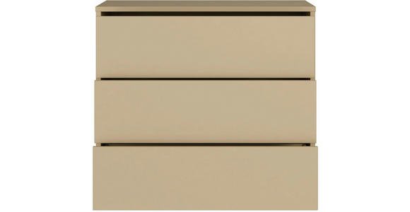 KOMMODE , 95/83/42 cm, 3 Schublade(n)  - Silberfarben/Hellgelb, Trend, Holzwerkstoff/Kunststoff (95/83/42cm) - Carryhome