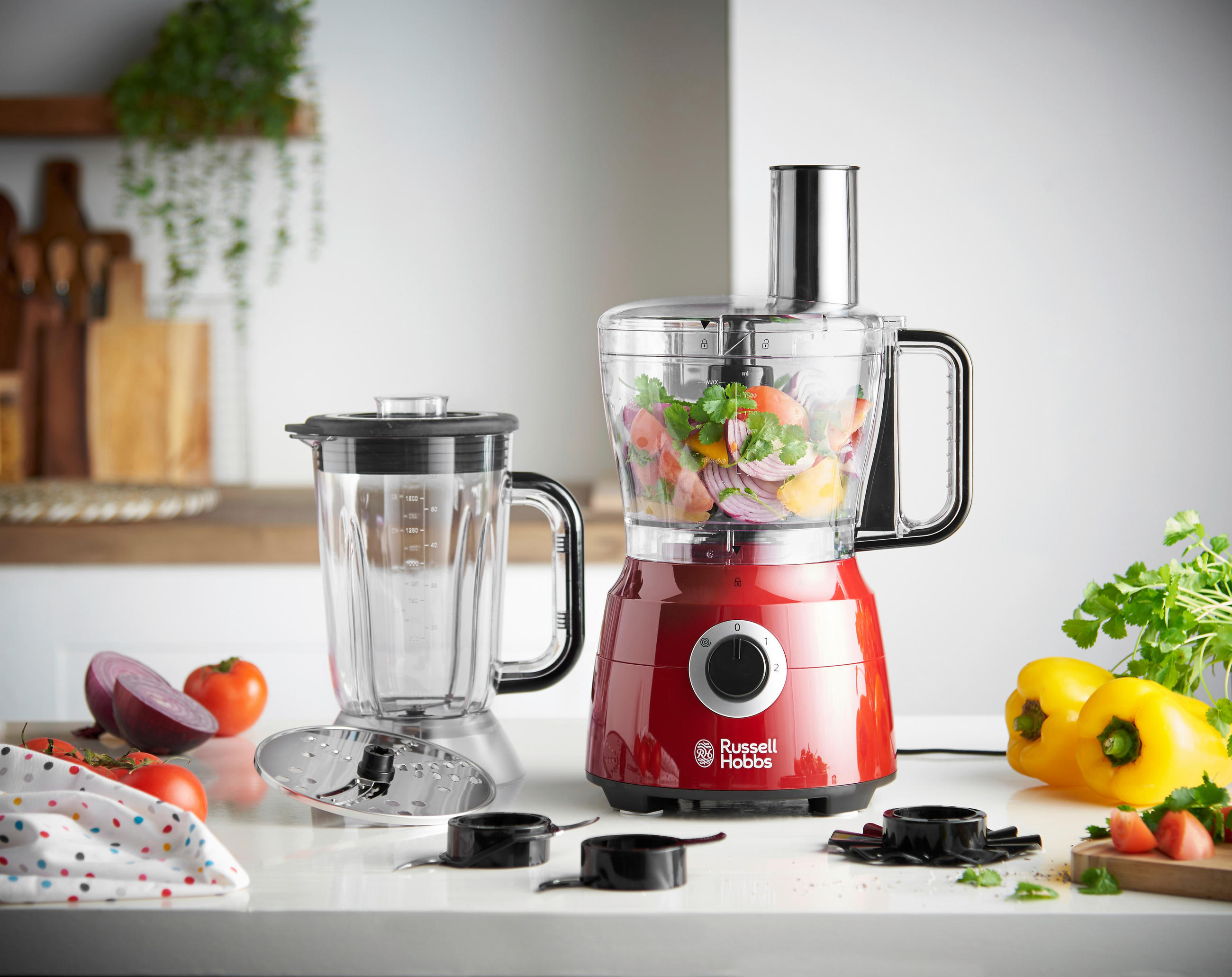 UNIVERSALZERKLEINERER  - Rot/Schwarz, Basics, Kunststoff/Metall (21/40/25cm) - Russel Hobbs