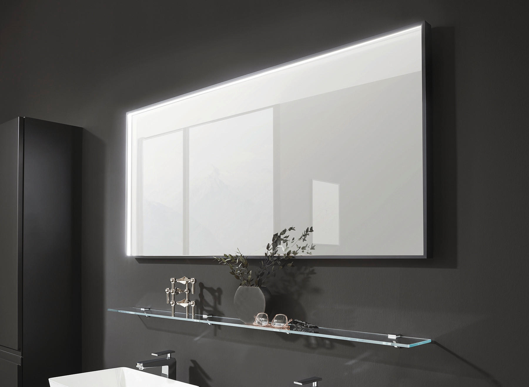 BADEZIMMERSPIEGEL 140/64/4 cm  - KONVENTIONELL, Glas (140/64/4cm) - b-collection