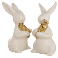 VELIKONOČNÍ ZAJÍČEK - bílá, Basics, keramika (6/6/12cm)