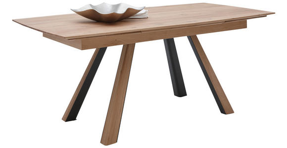 ESSTISCH Anthrazit, Eichefarben rechteckig  ausziehbar  - Eichefarben/Anthrazit, Design, Holz/Metall (190-290/90/76cm) - Valnatura