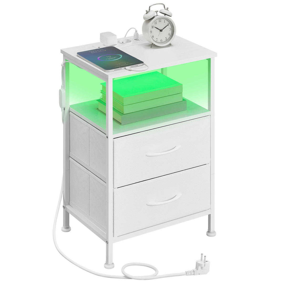 NACHTSCHRANK 39,6/60,4/30 cm  - Weiß, Trend, Holzwerkstoff/Kunststoff (39,6/60,4/30cm) - Boxxx