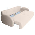 SCHLAFSOFA Chenille Creme  - Creme/Schwarz, KONVENTIONELL, Kunststoff/Textil (222/90/100cm) - Carryhome