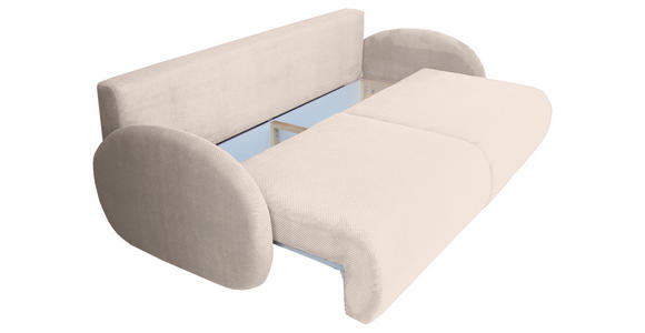 SCHLAFSOFA Chenille Creme - Creme/Schwarz, KONVENTIONELL, Kunststoff/Textil (222/90/100cm) - Carryhome
