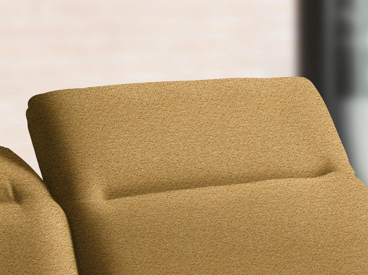 ECKSOFA in Webstoff Currygelb  - Currygelb/Schwarz, Design, Textil/Metall (289/180cm) - Stylife