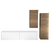 WOHNWAND 3-teilig  in Weiß, Eichefarben  234/174/37 cm  - Eichefarben/Weiß, Design, Holzwerkstoff (234/174/37cm) - Celina Home