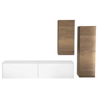 WOHNWAND 3-teilig  in Eichefarben, Weiß  234/174/37 cm  - Eichefarben/Weiß, Design, Holzwerkstoff (234/174/37cm) - Celina Home