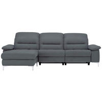 ECKSOFA in Mikrofaser Anthrazit  184/280 cm  - Anthrazit, Design, Textil (184/280cm) - Pure Home Comfort