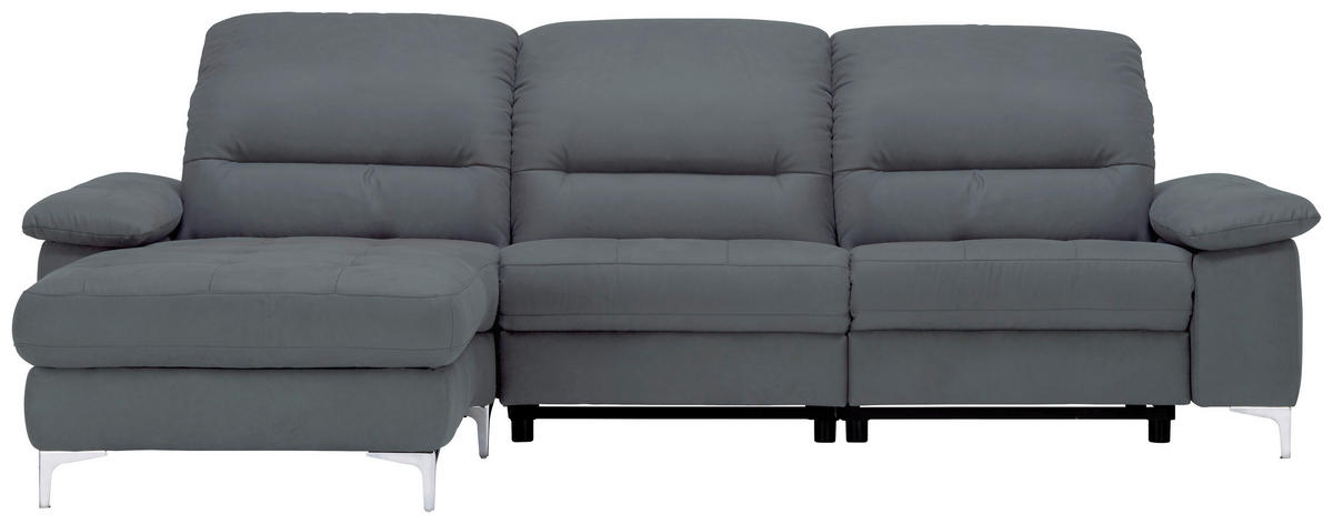 ECKSOFA in Mikrofaser Anthrazit  184/280 cm  - Anthrazit, Design, Textil (184/280cm) - Pure Home Comfort