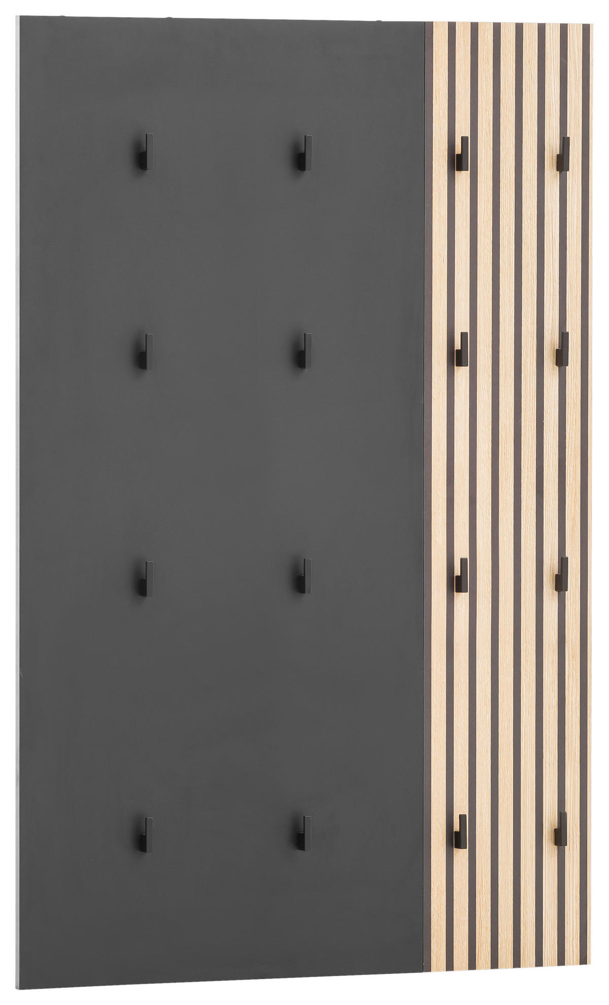 GARDEROBENPANEEL  in 73,5/109/2,6 cm  - Eichefarben/Schwarz, Design, Holzwerkstoff (73,5/109/2,6cm) - MID.YOU