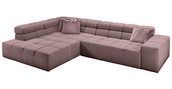ECKSOFA  in Feincord Altrosa  215/319 cm  - Schwarz/Altrosa, Design, Kunststoff/Textil (215/319cm) - Hom`in