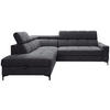 ECKSOFA in Struktur Dunkelgrau  - Dunkelgrau/Schwarz, Modern, Textil/Metall (212/254cm) - Carryhome