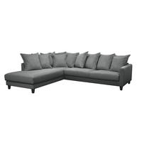 SOFFA i trä, metall, textil grå, ljusgrå  - ljusgrå/svart, Klassisk, metall/trä (241/88/280cm) - Carryhome