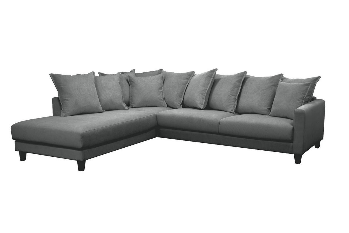 SOFFA i trä, metall, textil grå, ljusgrå  - ljusgrå/svart, Klassisk, metall/trä (241/88/280cm) - Carryhome