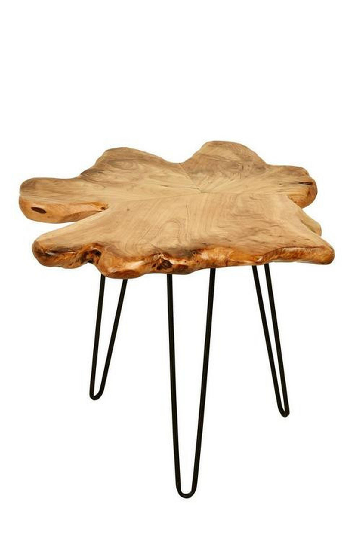 ODKLÁDACÍ STOLEK, cedr, přírodní barvy, světle hnědá - černá/přírodní barvy, Basics, kov/dřevo (50/60/52cm)