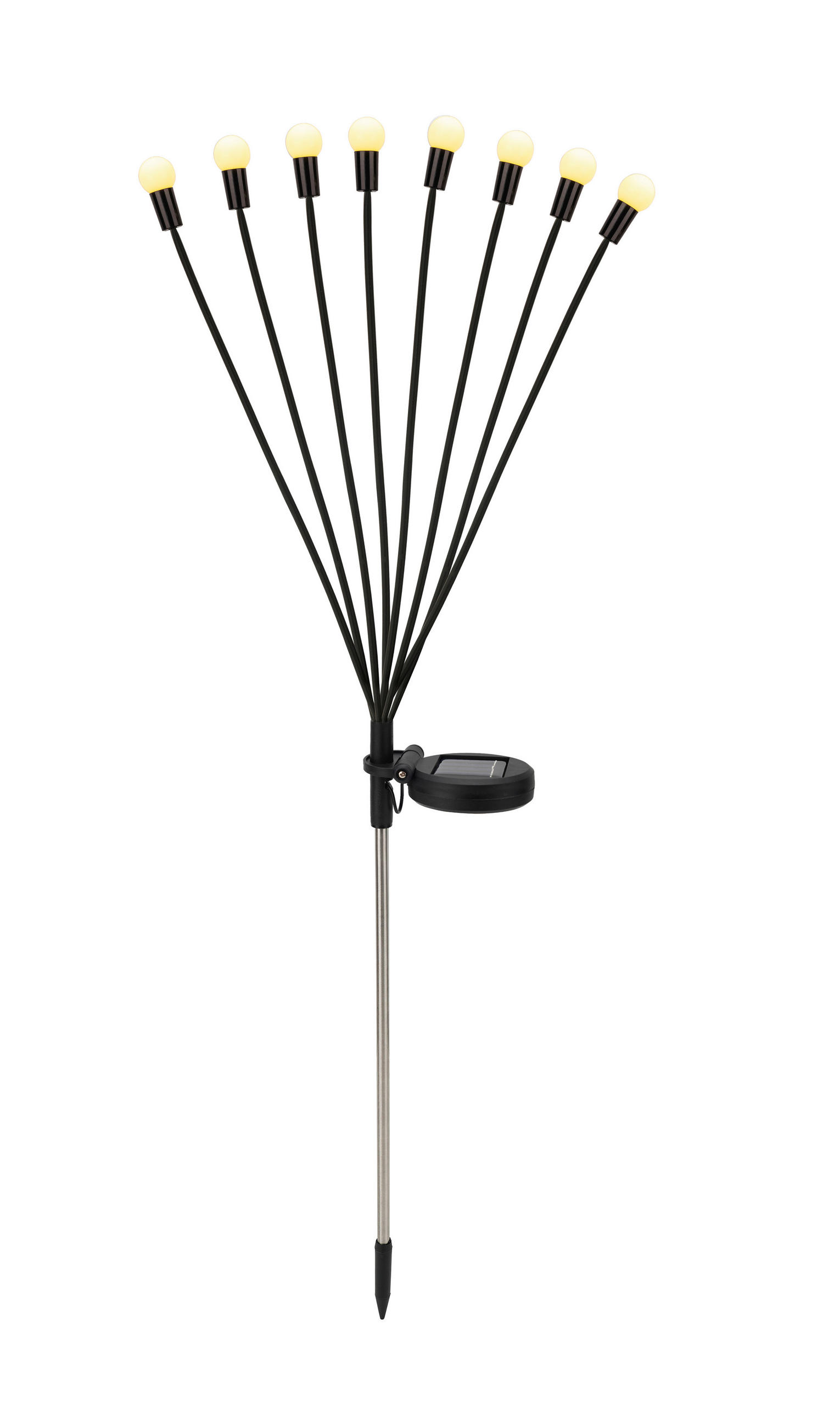 SOLARLEUCHTE - Schwarz/Weiß, Trend, Kunststoff/Metall (65cm) - Ambia Garden