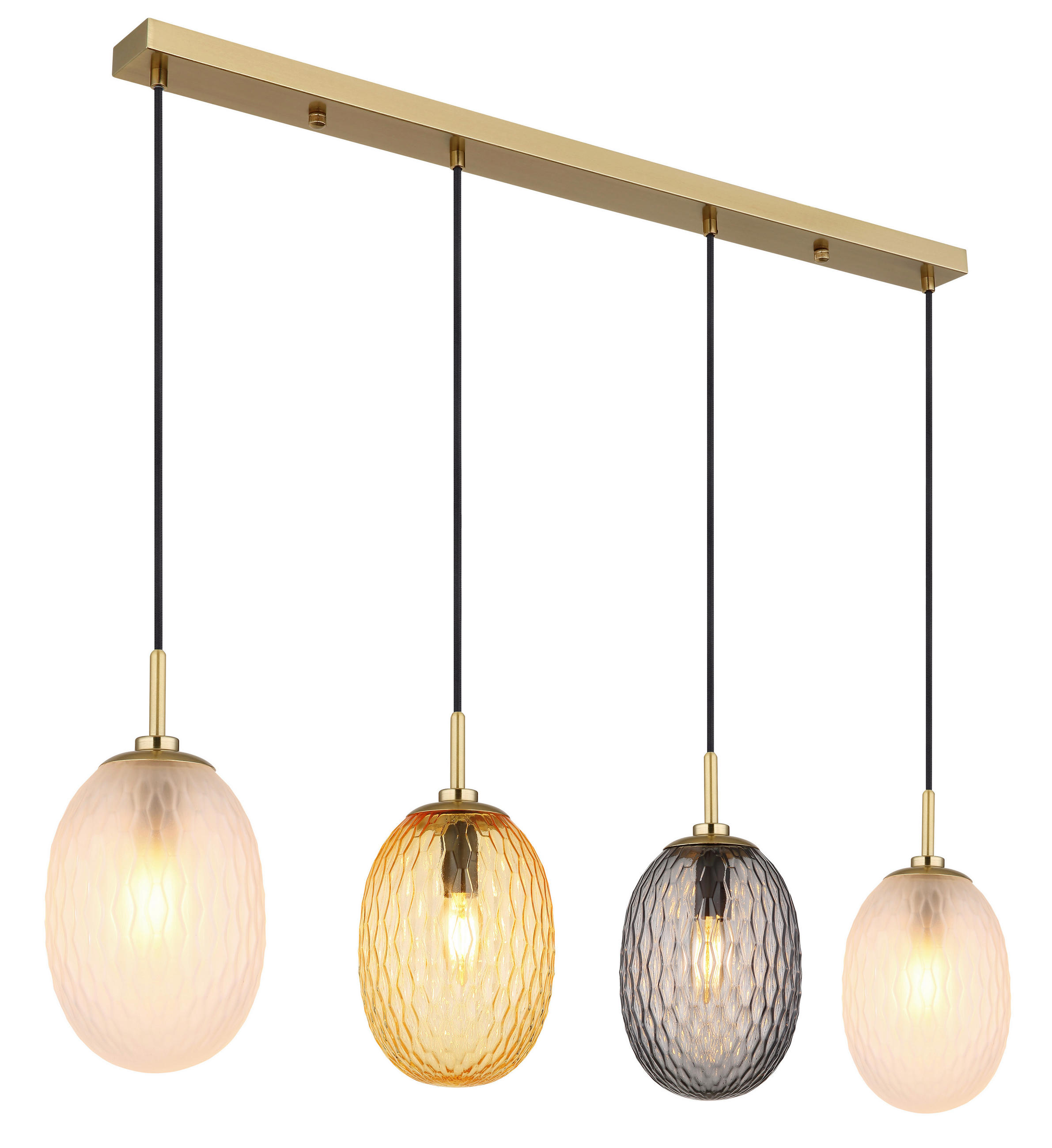 HÄNGELEUCHTE 96/15/120 cm    - Weiss/Goldfarben, Basics, Glas/Textil (96/15/120cm) - Globo