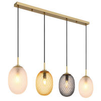 HÄNGELEUCHTE 96/15/120 cm    - Weiss/Goldfarben, Basics, Glas/Textil (96/15/120cm) - Globo