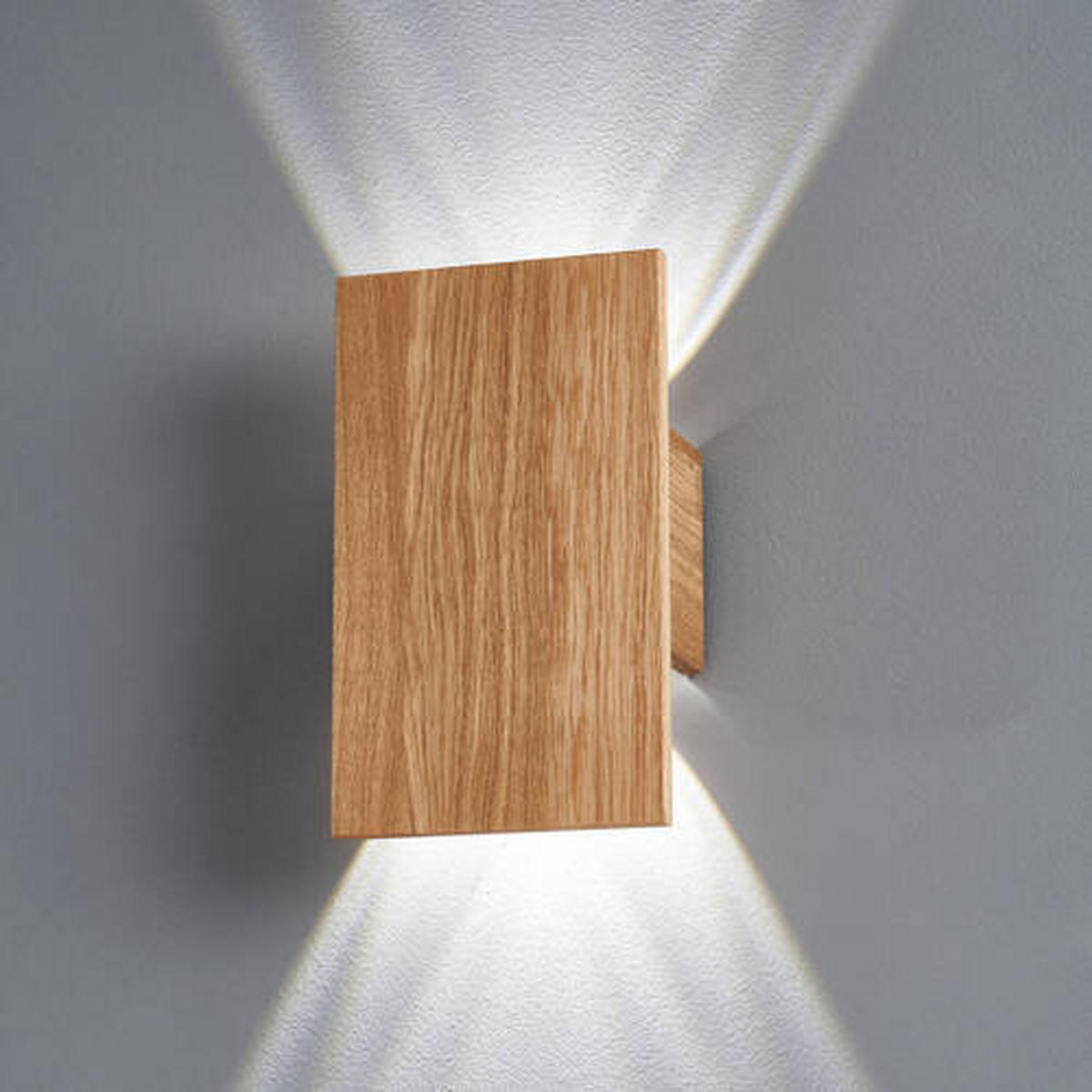 LED-WANDLEUCHTE - Schwarz, Natur, Holz/Metall (25/15/7cm) - Fischer & Honsel