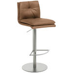 BARHOCKER in Metall, Textil Hellbraun  - Hellbraun/Edelstahlfarben, Design, Textil/Metall (41/78-103/48cm) - Novel