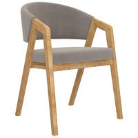 ARMLEHNSTUHL  Stoffauswahl Mikrofaser  - Hellgrau, KONVENTIONELL, Holz/Textil (59/81/60cm) - Carryhome