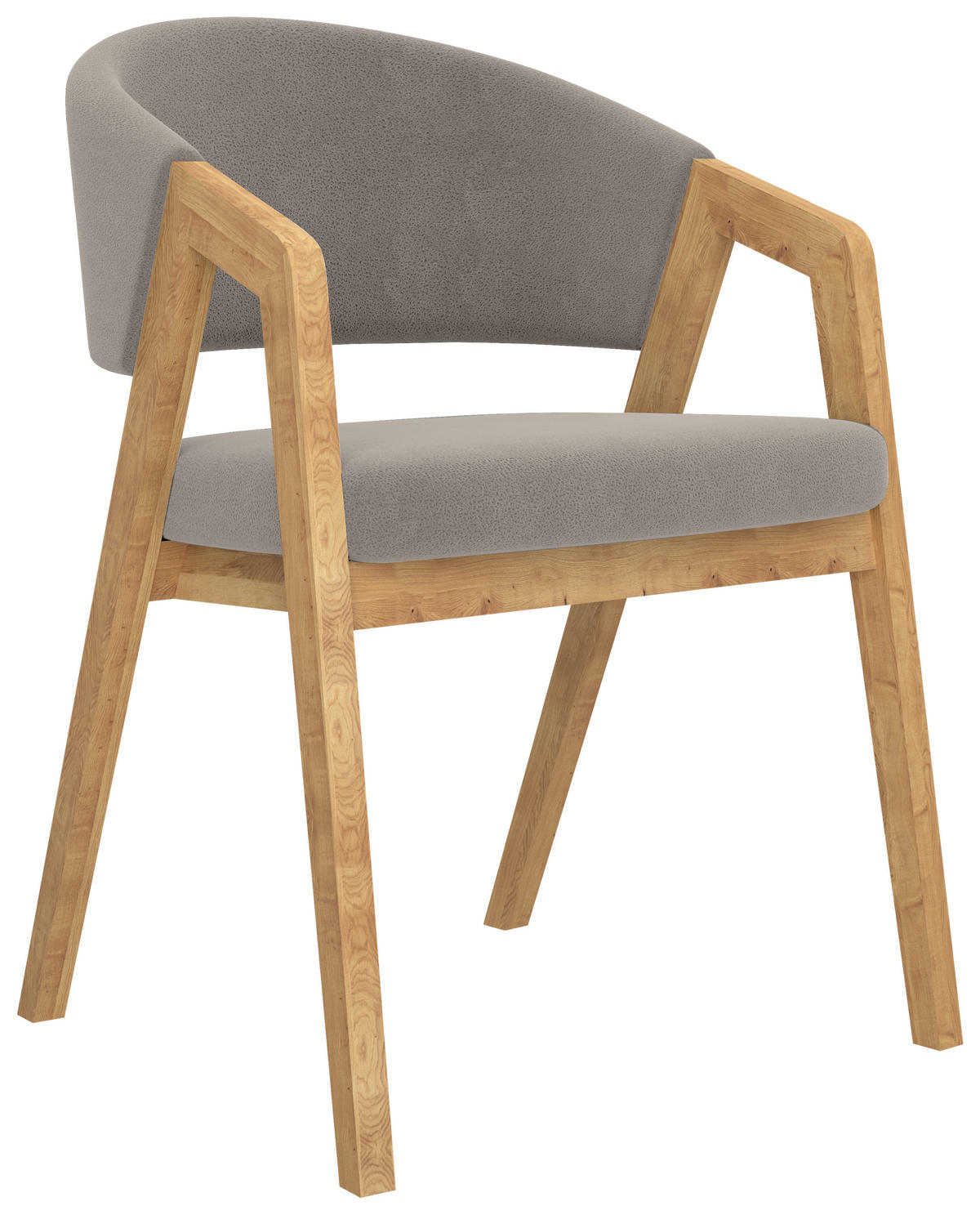 ARMLEHNSTUHL  Stoffauswahl Mikrofaser  - Hellgrau, KONVENTIONELL, Holz/Textil (59/81/60cm) - Carryhome