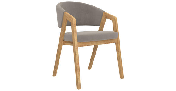 ARMLEHNSTUHL  Stoffauswahl Mikrofaser  - Hellgrau, KONVENTIONELL, Holz/Textil (59/81/60cm) - Carryhome