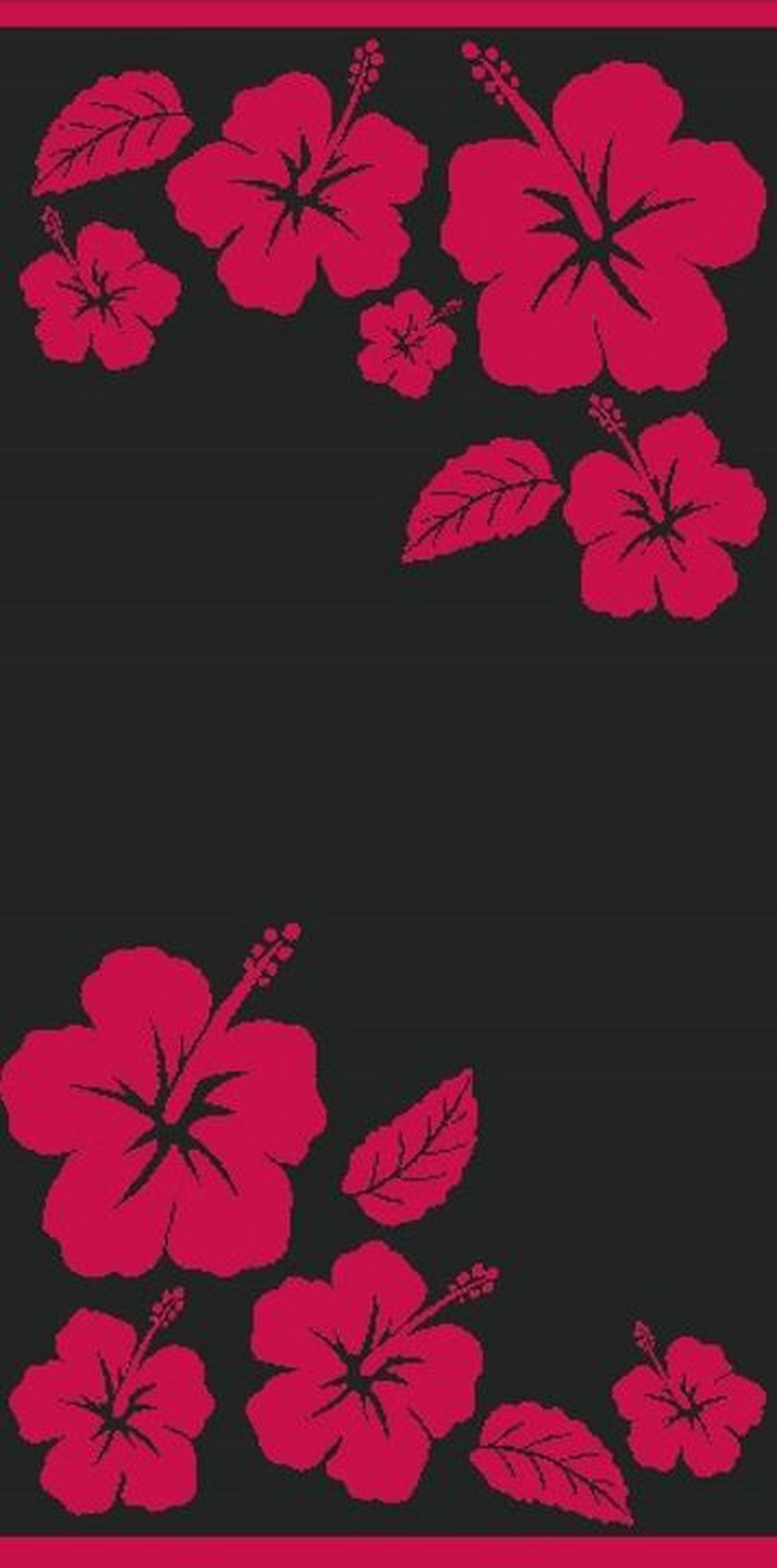 STRANDTUCH Schwarz, Pink 90/180 cm  - Pink/Schwarz, Trend, Textil (90/180cm) - Esposa