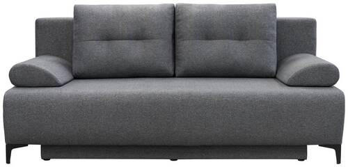 BOXSPRINGSOFA Mikrofaser Dunkelgrau  - Dunkelgrau/Schwarz, MODERN, Textil/Metall (201/100/105cm) - MID.YOU