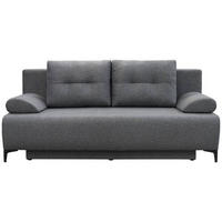 BOXSPRINGSOFA Mikrofaser Dunkelgrau  - Dunkelgrau/Schwarz, MODERN, Textil/Metall (201/100/105cm) - MID.YOU