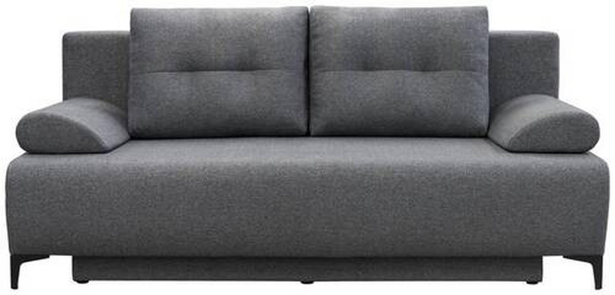 BOXSPRINGSOFA Mikrofaser Dunkelgrau  - Dunkelgrau/Schwarz, MODERN, Textil/Metall (201/100/105cm) - MID.YOU