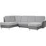 WOHNLANDSCHAFT Lederlook, Webstoff - Chromfarben/Braun, KONVENTIONELL, Kunststoff/Textil (200/301/164cm) - Xora
