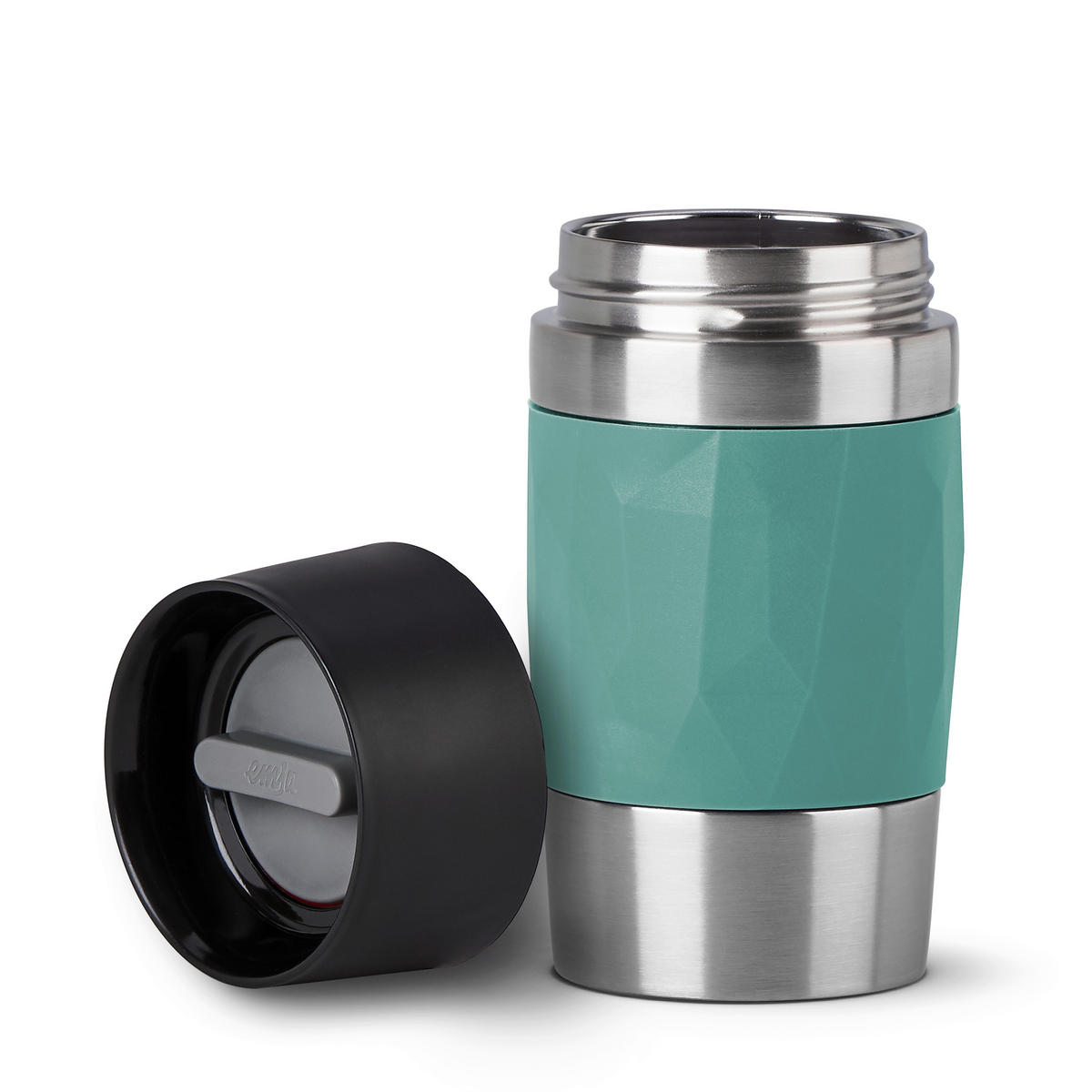 THERMOBECHER TRAVEL MUG COMPACT 0,3 L  - Petrol, Basics, Kunststoff/Metall (8,0/9,0/15,0cm) - Emsa